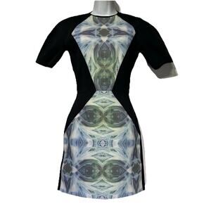 Julia Korol Scuba Neoprene Optical Illusion Sheath Dress Size 6
